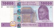 Central African States 10000 francs 10000 Francs - Woman- Train, plane - 2002 - P.210U -