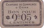 Algeria 5 centimes 5 Cents - Chambre de commerce of Oran - 1916 - P.141.48 -