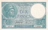 France 10 francs 10 Francs - Minerva - 07-08-1917 - Serial C.3888 - P.73 -
