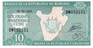 Burundi 10 francs 10 Francs 2005 - Map -