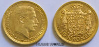 Dänemark 10 Kroner Mzz. VBP, Christian X. 1912-1947, 4,48 g/900 Gold, KM817.1, vz+ -