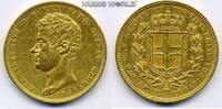 Italien 100 Lire Königreich Sardinien, Turin, Karl Albert 1831-1849, 32,23 g/900 Gold, S183, selten, Rf., ss -