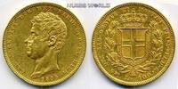 Italien 100 Lire Königreich Sardinien, Turin, Karl Albert 1831-1849, 32,33 g/900 Gold, S184, selten, Rf., ss -