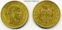 Griechenland 20 Drachmai Mzz. A (Paris), Georg I. 1863-1913, 6,46 g/900 Gold, S9, ss+ -