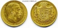 Dänemark 20 Kroner Mzz. VBP, Christian X. 1912-1947, 8,96 g/900 Gold, KM817.1, vz+ -