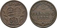 Löwenstein-Wertheim-Rochefort Cu 2 Pfennig Gemeinschaftsprägungen mit Virneburg ab 1767 -