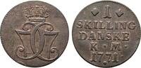 Dänemark Cu Skilling Christian VII. 1766-1808 -