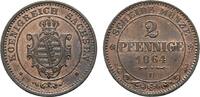 Sachsen-Albertinische Linie Cu 2 Pfennig Johann 1854-1873 -