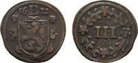 Bamberg, Bistum Kipper Cu 3 Heller Johann Gottfried von Aschhausen 1609-1622 -