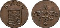 Sachsen-Weimar-Eisenach Cu Heller Carl August 1775-1828 -