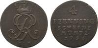 Braunschweig-Calenberg-Hannover Cu 4 Pfennig Georg III. 1760-1820 -