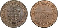 Sachsen-Albertinische Linie Cu Pfennig Johann 1854-1873 -
