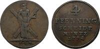 Braunschweig-Calenberg-Hannover Ausbeute Cu 4 Pfennig Georg III. 1760-1820 -