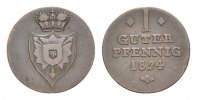 Schaumburg-Lippe Cu Pfennig 1824 Georg Wilhelm 1807-1860 Sehr schön 133.88 元 含税 ＋  167.34 元 运费