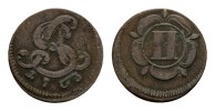 Lippe-Detmold Cu 2 Pfennig Simon August 1734-1782 -