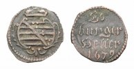 Sachsen-Neu-Gotha Cu Heller Friedrich I. mit seinen sechs Brüdern 1675-1680 -