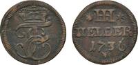 Sachsen-Hildburghausen Cu Heller Ernst Friedrich II. 1724-1745 -