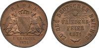 Baden-Durlach Cu Gedenkkreuzer Friedrich I. 1852-1907 -