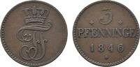 Mecklenburg-Schwerin Cu 3 Pfennig Friedrich Franz II. 1842-1883 -