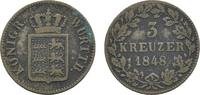 Württemberg 3 Kreuzer 1848 Wilhelm I. 1816-1864 Knapp sehr schön 75.07 元 含税 ＋  166.83 元 运费