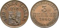 Hessen-Kassel Cu 3 Heller Friedrich Wilhelm I. 1847-1866 -