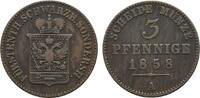 Schwarzburg-Sondershausen Cu 3 Pfennig Günther Friedrich Karl II. 1835-1880 -