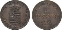 Sachsen-Meiningen Cu 2 Pfennig Georg II. 1866-1914 -