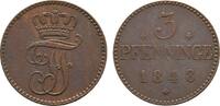 Mecklenburg-Schwerin Cu 3 Pfennig Friedrich Franz II. 1842-1883 -