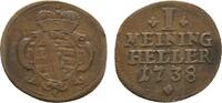 Sachsen-Meiningen Cu Heller Friedrich Carl 1729-1743 -
