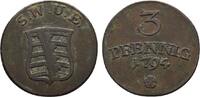 Sachsen-Weimar-Eisenach Cu 3 Pfennig Carl August 1775-1828 -