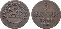Mecklenburg-Rostock, Stadt Cu 3 Pfennig 1855 BS Sehr schön 108.44 元 含税 ＋  166.83 元 运费