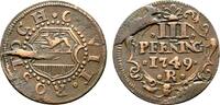 Mecklenburg-Rostock, Stadt Cu 3 Pfennig 1749 R Stempelfehler, sehr schön 108.44 元 含税 ＋  166.83 元 运费