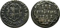 Mecklenburg-Wismar, Stadt Cu 3 Pfennig -