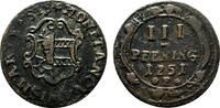 Mecklenburg-Wismar, Stadt Cu 3 Pfennig -
