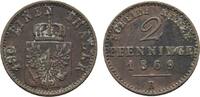 Brandenburg-Preußen Cu 2 Pfennig Wilhelm I. 1861-1888 -