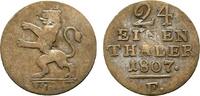 Hessen-Kassel Zeitgenössische Fälschung des 1/24 Taler 1807 F Wilhelm I.... 75.30 元 含税 ＋  167.34 元 运费
