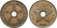Zaire-Belgisch-Kongo Cu 5 Centimes Leopold II. von Belgien 1865-1909 -