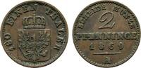 Brandenburg-Preußen Cu 2 Pfennig Wilhelm I. 1861-1888 -