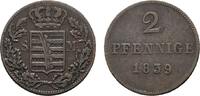 Sachsen-Meiningen Cu 2 Pfennig Bernhard Erich Freund 1803-1866 -
