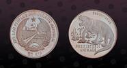 LAOS 50 Kip LAOS , KM# 49 , Silver, 50 Kip, 1993, Proof, Prehistoric Animals - Sauroctonus. Coin in excellent condition! -
