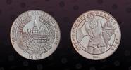 LAOS 50 Kip LAOS , KM# 79 , Silver, 50 Kip, 1996, Proof, World Cup Soccer France - Soccer player with ball and map background. Coin in excel -