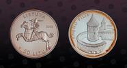 LITHUANIA 50 Litu LITHUANIA, KM# 155 , Silver, 50 Litu, 2008, Proof, Kauno Castle. Coin housed in Original Mint capsule! Coin in excellent condi -