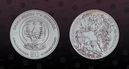 RWANDA 50 Francs RWANDA, Unlisted, Silver, 50 Francs, 2010, Proof, Map of Africa - 3 Lions. Highly demanded coin in proof! Excellent condition! C -