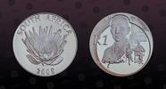 SOUTH AFRICA 1 Rand SOUTH AFRICA , KM# 451 , Silver, 1 Rand, 2008, Proof, Mahatma Gandhi. Coin housed in Original Mint Capsule! Coin in excellent c -