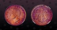 SOUTH AFRICA 2 Shillings SOUTH AFRICA , KM# 38.1 , Silver, 2 Shillings, 1950, Proof, King George VI. Scarce date. Only 500 pieces struck! High Gem Proof -