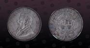 SOUTH AFRICA 2-1/2 Shillings SOUTH AFRICA , KM# 7; Hern Z30, Silver, 2-1/2 Shillings, 1892, Proof, President Krueger - bust left. Very rare in Choice Proof c -