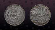 TUNISIA 5 Francs TUNISIA, KM# 261 , Silver, 5 Francs, AH1355 - 1936(a), Mint Strike, Nice silver coin! -
