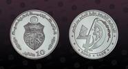 TUNISIA 10 Dinars TUNISIA, KM# 379 , Silver, 10 Dinars, 2002, Proof, 15th Anniversary of 7.Nov.1987. Very rare coin. Seldom seen on auctions. Ver -