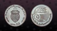 TUNISIA 10 Dinars TUNISIA, KM# 381 , Silver, 10 Dinars, 2004, Proof, 17th Anniversary of 7.Nov.1987. and Elections of President and Parliament. Ve -