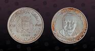 YEMEN ARAB REPUBLIC 1 Rial YEMEN ARAB REPUBLIC, KM# 5 , Silver, 1 Rial, AH1385-1965, Mint Strike, Sir Winston Churchill. Royalist Government issue. -